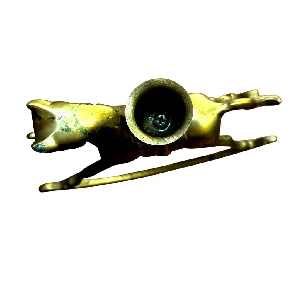 Vintage brass candle stick holder rocking horse whimsy festive holiday decor
